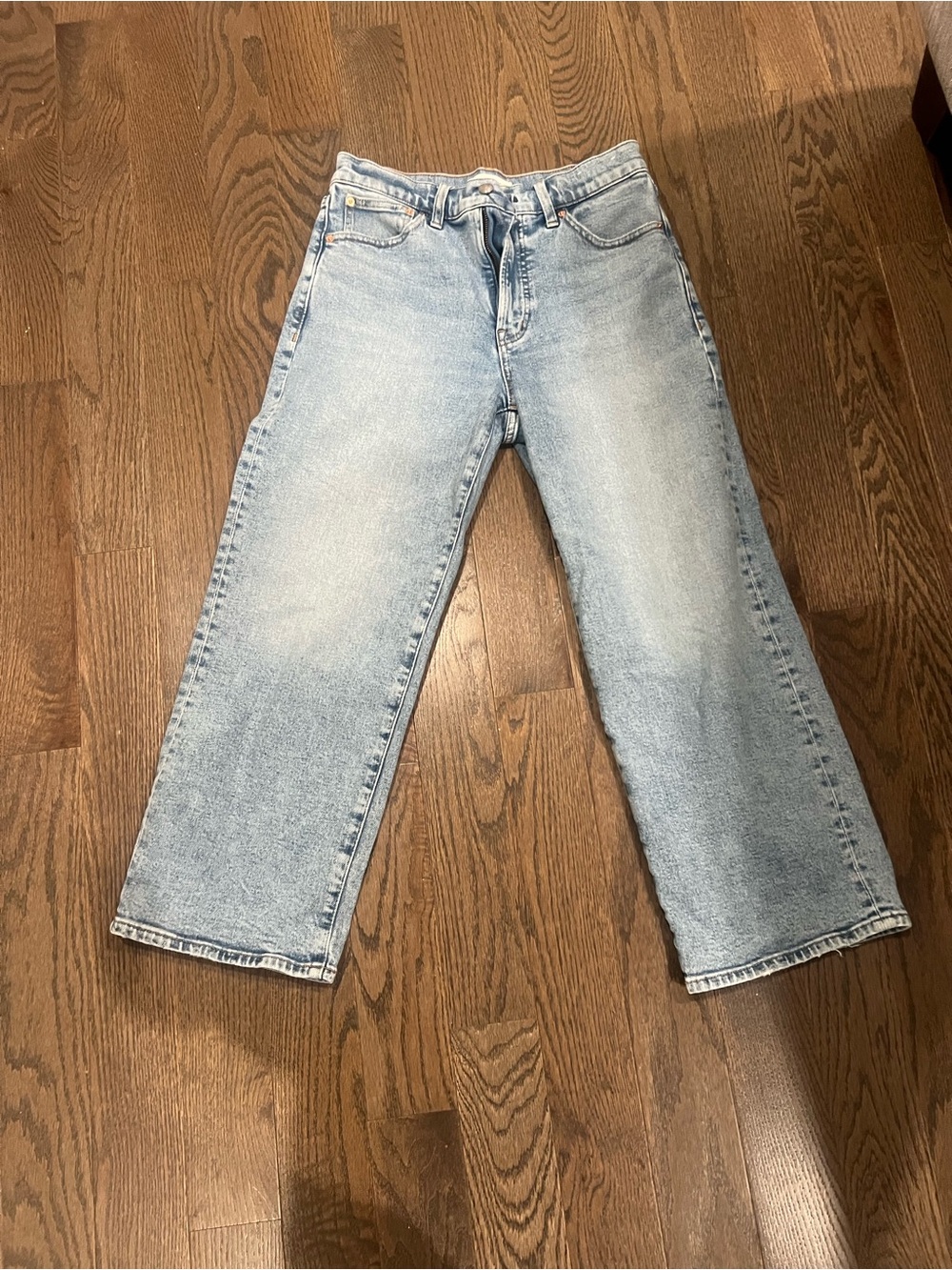 Light Wash Women's Madewell vintage cropped wide Leg Jeans - Light Blue
